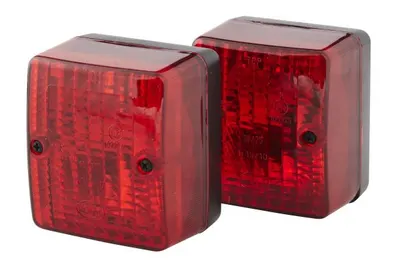Lumina delimitare stanga dreapta, rosu, Halogen R10W, inaltime 90mm; latime 60mm; adancime 80mm, fixare orizontala, 12 24V