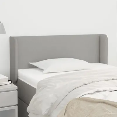 vidaXL Tăblie de pat cu aripioare gri deschis 83x16x78/88 cm textil