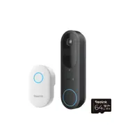 Kit sonerie wireless WiFi dual band Reolink D340B+CHIME+64GB, 4 MP, 1.2 mm, 2.4-5 GHz, 7000 mAh, PIR, microfon si difuzor, slot card