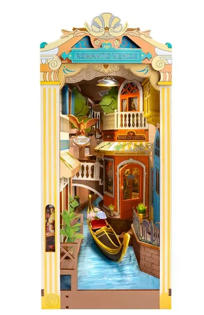 Book Nook. Puzzle 3D 110 piese - Cotor de carte DIY - Venetia romantica