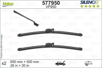 Lama stergator fata (2buc) Silencio 650 500mm potrivit BMW X3 (G01), X3 (G01, F97, G08), X4 (G02, F98); JAGUAR E-PACE 08.17