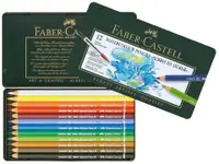 Creioane acuarelabile Faber-Castell Albrecht Dürer - 12 culori, în cutie metalică