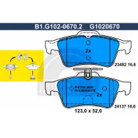 Set placute frana, frana disc GALFER B1.G102-0670.2