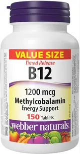 Vitamin B12, 1200 mcg, 150 tablete, Webber Naturals