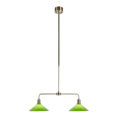 Lustră verde/alămie din metal cu abajur din sticlă Vela – Markslöjd