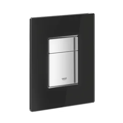 Placa de actionare Skate Cosmopolitan 38845KS0, cu suprafata din sticla securizata, dubla actioare, instalare verticala si orizontala, cadru de fixare, Sticla neagra