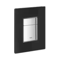 Placa de actionare Skate Cosmopolitan 38845KS0, cu suprafata din sticla securizata, dubla actioare, instalare verticala si orizontala, cadru de fixare, Sticla neagra