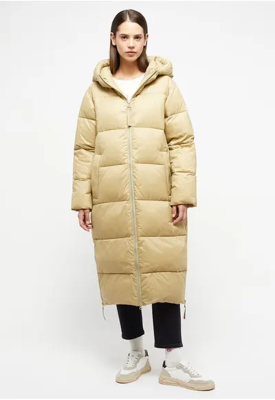 Jacheta Dama - Heidi Puffer Coat - Regular Fit - Design Clasic - Maneci Lungi - Fermoar - Bej - Bej