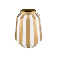 Vaza decorativă, din metal, Pip Studio, Stripes White Gold, 24x29 cm, colecția Royal Dot Delight