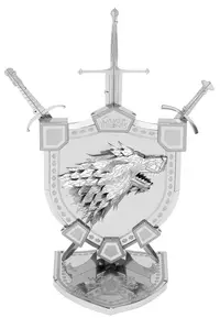 Model metalic de asamblat Metal Earth: Premium Series - Game of Thrones: House Stark Sigil