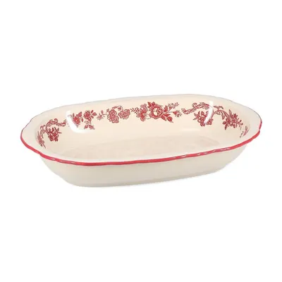 Farfurie burgundy/fildeș pentru servire din porțelan Cyril – S|P Collection
