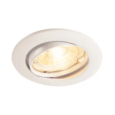 Spot incastrat, PIKA Ceiling lights GU10, white recessed ceiling light, QPAR51, swivelling, white, max. 50W