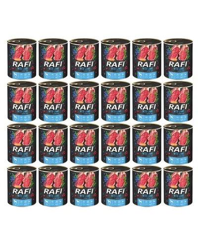 DOLINA NOTECI RAFI Hrana umeda pentru caini adulti, cu miel 24x400 g