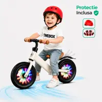 Bicicleta de echilibru Timebox, Fara pedale, LED, Sa reglabila, Alb - Default Title