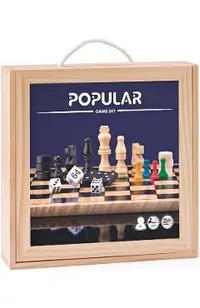 Set jocuri clasice: Sah, Dame, Table, Domino, Nu te supara, Moara, Dame chinezesti