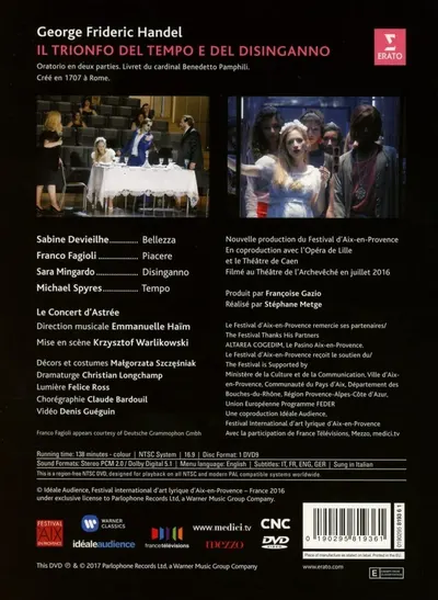 Handel: Il Trionfo del Tempo e del Disinganno (DVD) | Sabine Devieilhe, Sara Mingardo, Franco Fagioli, Michael Spyres, Le Concert d’Astree, Emmanuelle Haim
