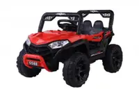 Masinuta electrica pentru copii Novokids Buggy Mini UTV cu faruri luminoase, telecomanda, 3-6 ani , max 30 kg, 3 viteze, Model Offroad Rosu