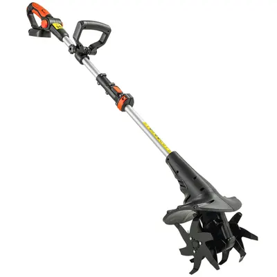 Outsunny Motosapă Fără Fir 18V, Lățime de Lucru 20cm, Adâncime 18cm, 4 Lame, Mâner Reglabil, pentru Grădină și Terenuri, Bateria și Încărcătorul Nu Sunt Incluse | Aosom Romania