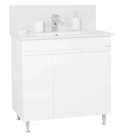 Set Baza front MDF si Lavoar seria 086, 80 cm, alb