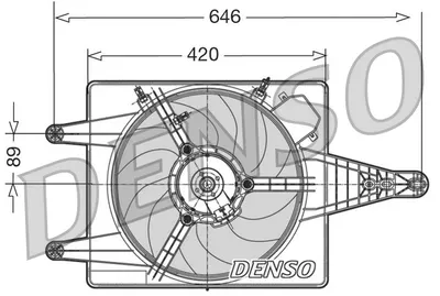 Ventilator radiator (cu carcasa) potrivit ALFA ROMEO 156 1.6-2.5 02.97-05.06