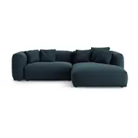 Colțar modular albastru închis extensibil (cu colț pe partea dreaptă/cu șezlong) Martina – Micadoni