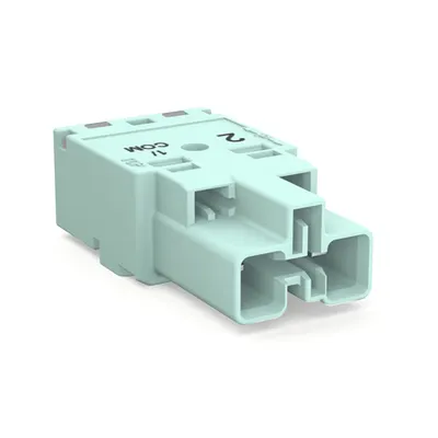 Plug; 2-pole; Cod. B; 4,00 mm²; light turquoise