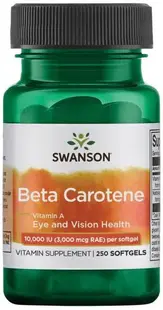 Beta Carotene, 3000 mcg, 250 capsule moi, Swanson