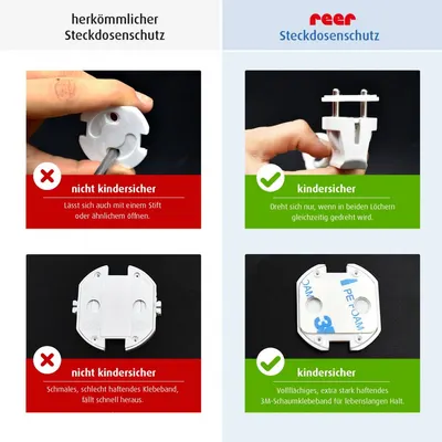 Set 10 protectii pentru priza Reer Transparente 32059
