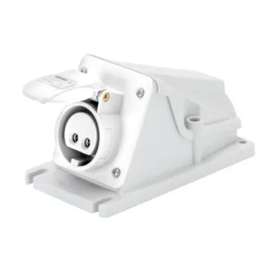 Priza industriala aparenta 90° - IP44 - 3P 32A 40-50V 50-60HZ - WHITE - 12H - Strangere cu surub