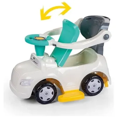 Masinuta pentru copii 4 in 1 Dolu Step car Pastel cu maner detasabil, sunete, spatiu depozitare sub scaun, suport pentru picioare detasabil, bara de protectie