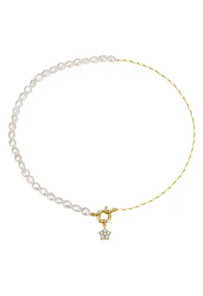 Colier Royal Pearl din Argint 925 Placat cu Aur 14K si Perle de Cultura