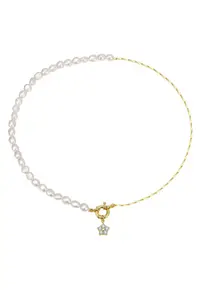 Colier Royal Pearl din Argint 925 Placat cu Aur 14K si Perle de Cultura
