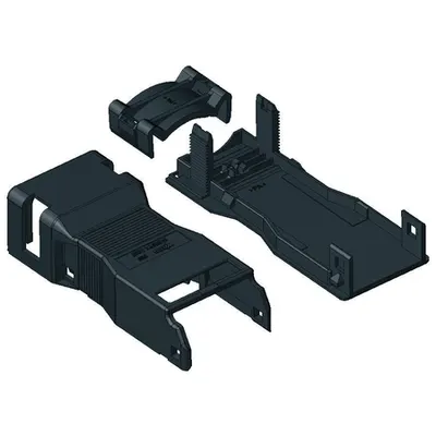 Strain relief housing; 4-pole; with locking clip; for 1 cable; 6.5 … 10.5 mm; 45 mm; black