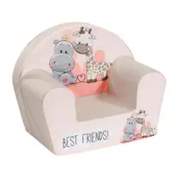 Fotoliu pentru copii Knorr Toys Best Friends umplutura din spuma moale, husa bumbac 100 detasabila si lavabila, 51 x 34 x 42 cm, 9 luni+