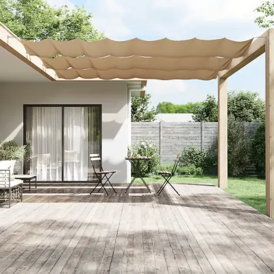 vidaXL Copertină verticală, gri taupe, 140x800 cm, țesătură oxford