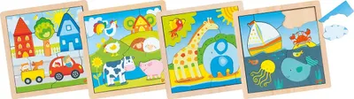 Puzzle contur din lemn Goki - Sortiment