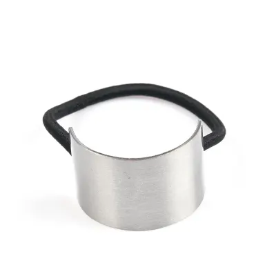 Elastic par cu accesoriu metalic argintiu