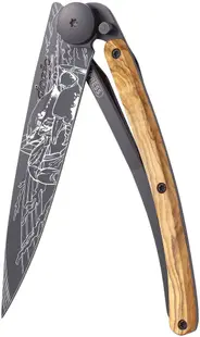 Cuțit de buzunar Deejo Olive Wood - Cancer, 37 g