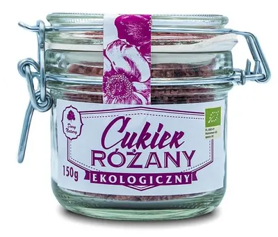 Zahăr bio din trestie cu petale roz, 150 g, Dary Natury