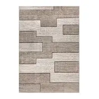 Covor Dreptunghiular, 60 cm x 130 cm, Crem / Maro, Model Fashion
