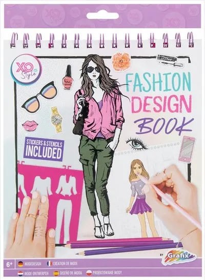 Grafix Fashion Design Book - 36 de foi, 5 șabloane și autocolante