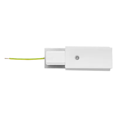 Conector cu capat pentru sina, 2 PINI, alb