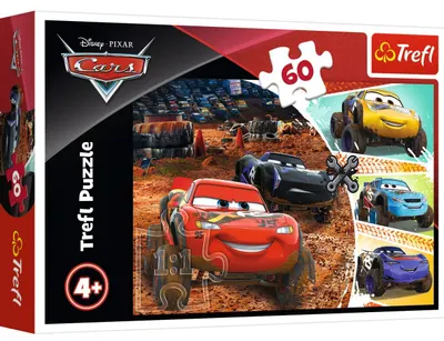 Puzzle Trefl din 60 de piese - Lightning McQueen with friends