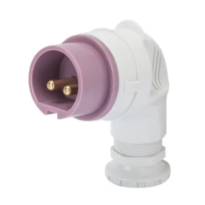 Stecher fisa industriala 90° - IP44 - 3P 16A 20-25V 50-60HZ - VIOLET - n.r. - Strangere cu surub