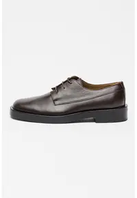 Pantofi derby din piele - Maro cognac