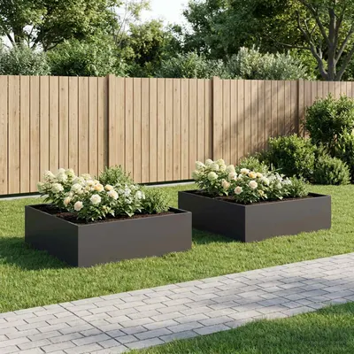 vidaXL Vază pentru Grădină 2 buc. Negru 100 x 100 x 30 cm