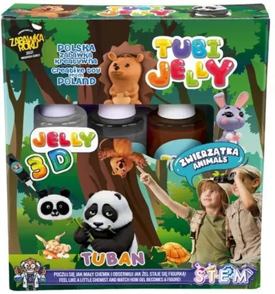 Set de 3D figurine cu gel Tuban - Tubi Jelly, animale, 3 culori