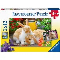 Puzzle Porcusor de Guinea si Iepuras, 2x12 Piese
