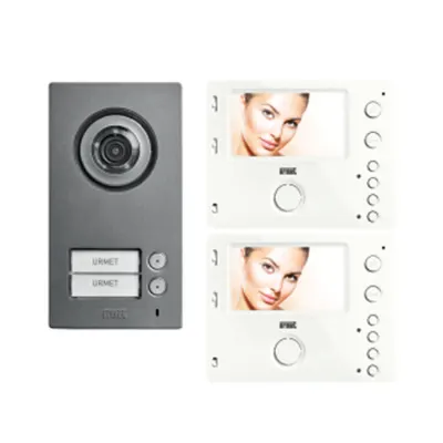 Kit vila 2 familii cu videointerfon Miro 4,3'' si panou Mikra2 cu 2 butoane