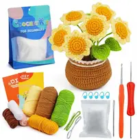 Trusă de croșetat MagicArt - Floarea-soarelui